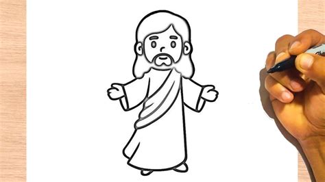 jesus zeichnen leicht|how to draw jesus for kids.